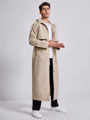Men Raglan Sleeve Zip Up Coat