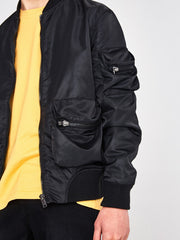 Men Zip Up Dual Pocket Bomber Jacket