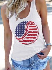 Weiße Weste mit Baseball-Print