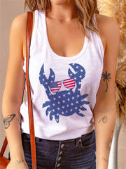 Weißes Basic-Top mit Rundhalsausschnitt und Muster