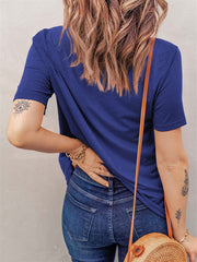 T-Shirt aus Baumwollmischung mit Sonnenblumendruck und Rundhalsausschnitt