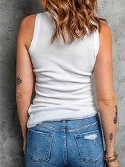 Weiße Weste mit amerikanischem Flaggen-Print