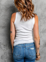 Frohe Feiertage – Enges Tanktop mit amerikanischer Flagge und Auto-Print