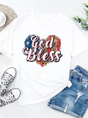 Herz der Flagge Gott segne T-Shirt