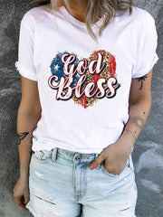 Herz der Flagge Gott segne T-Shirt