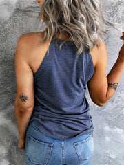 Chaleco de manga corta con estampado floral de corazón y bandera estadounidense