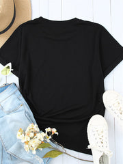 Kurzärmliges T-Shirt mit Batik-Grafikdruck und amerikanischer Flagge