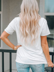 T-Shirt mit Rundhalsausschnitt und Farbverlaufsdruck in amerikanischem Buchstabenmuster