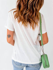 T-Shirt mit amerikanischer Flagge und Auto-Print, Rundhalsausschnitt