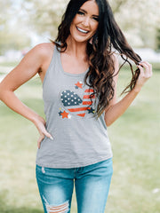 Chaleco con corazón de la bandera estadounidense del 4 de julio