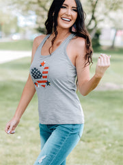 Chaleco con corazón de la bandera estadounidense del 4 de julio