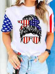 Lässiges T-Shirt mit amerikanischer Flagge