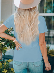 Kurzärmliges T-Shirt mit amerikanischem Monogramm-Print