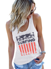 Weste mit Surf-Print und amerikanischer Flagge