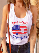 Patriotische Weste mit American Camper-Muster und Rückengurt