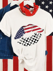 White Flag Lipstick Crew Neck Sweatshirt