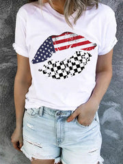 White Flag Lipstick Crew Neck Sweatshirt