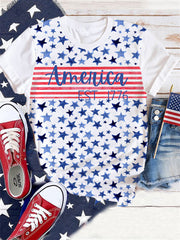 White Star USA 1776 Printed Crew Neck Sweatshirt