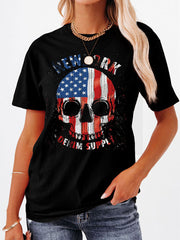 American Flag Skull Short Sleeve T-shirt