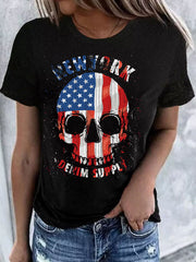 American Flag Skull Short Sleeve T-shirt