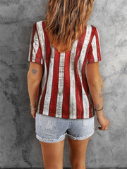 T-Shirt mit ungleichmäßigem Flaggenmuster