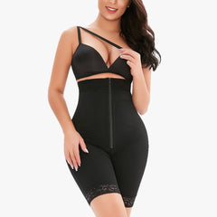 Pantalones de cintura alta con cremallera y realce de vientre y cadera