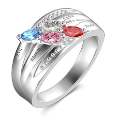 Luxury Blue Pink Red Diamond Customized Rings