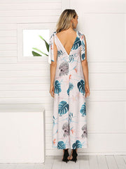 sleeveless V-neck Long Dresses