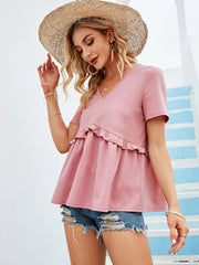 Camiseta con costuras de color liso