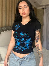 Camiseta con estampado de alas de amor