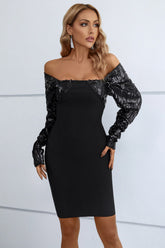 Henrietta Sequin Long Sleeve Bandage Dress