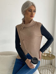 Strick-T-Shirt mit hohem Rollkragen