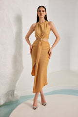 Vestido Afrodita con espalda descubierta y cuello halter de Ozella