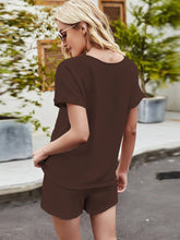 V-ausschnitt pullover einfarbig kurzarm anzug casual zwei-stück frauen