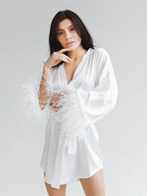 Winternachthemd mit Federn und langen Ärmeln