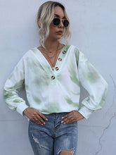 Batik-Sweatshirt für Damen mit V-Ausschnitt