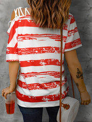 Trägerloses T-Shirt mit amerikanischer Flagge und Cutout
