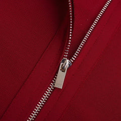 Rundhalsausschnitt Kurzarm Plat Mini Bandage Kleid HI915