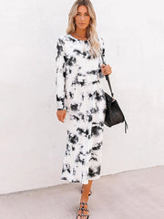 Vestido de manga larga con abertura de Fashon