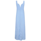 Ärmelloses Maxikleid mit tiefem V-Ausschnitt und Trägern HI959