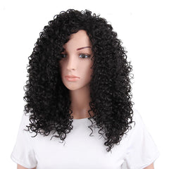 Women's long small curly wigs headgear