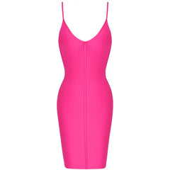 Vestido mini de vendaje liso sin mangas con cuello en V PF19001