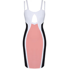 Ärmelloses Mini-Bandage-Kleid mit Riemchen und ausgehöhlten Details H0214