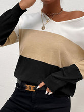 Color Blocking V-neck Sweater