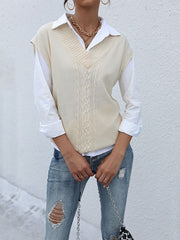 Einfarbige Strickweste