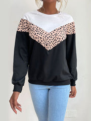 Round Neck Leopard Print Sweatshirt