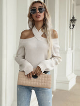 Einfarbiger Pullover mit Hohlsaum