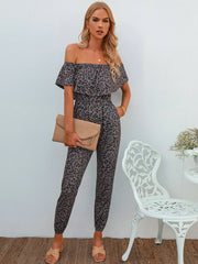 Mono con espalda abierta y estampado de leopardo