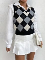 Chaleco de diamantes estilo universitario