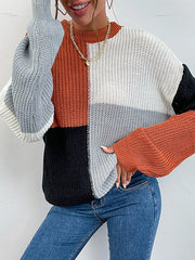 Gestrickter Colorblock-Pullover